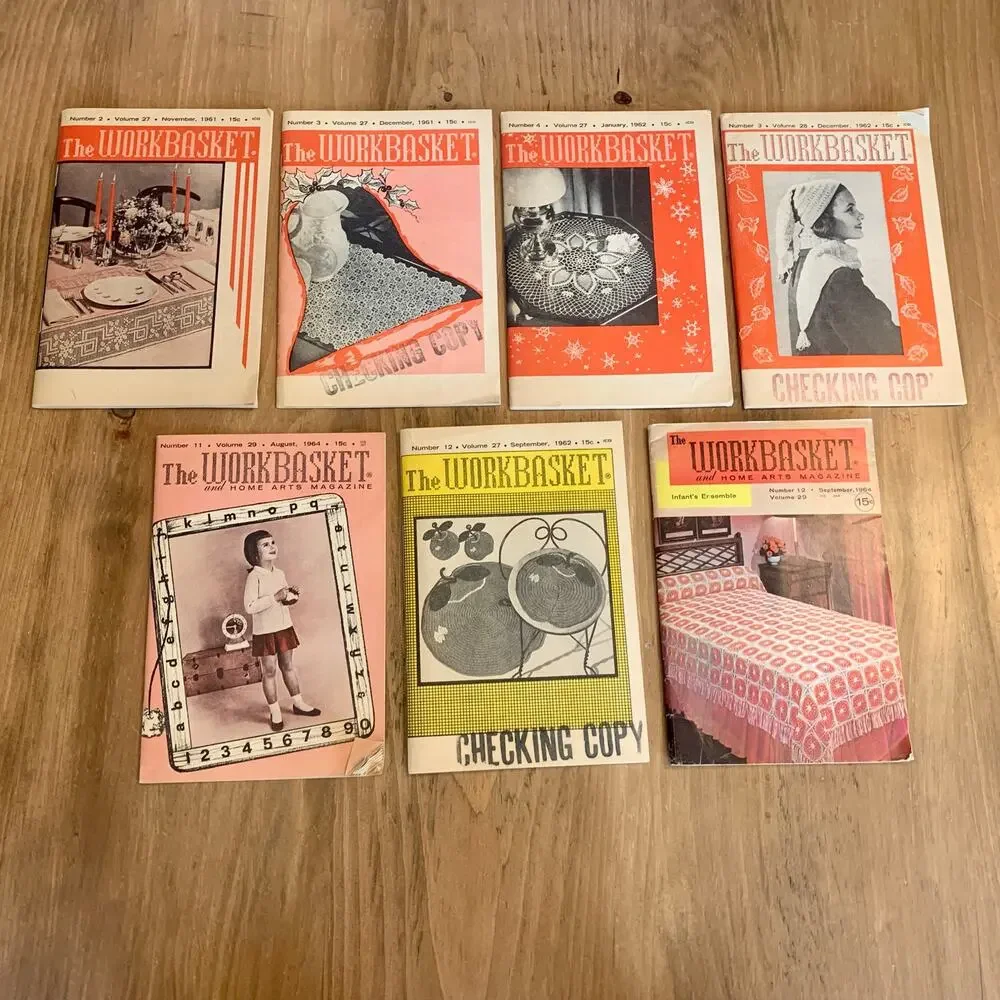 The Workbasket & Home Arts Magazine Paperback Vintage Lot of 7 1960s MCM